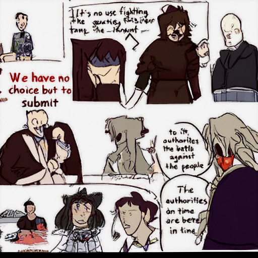  It's no use fighting
 the
 government
 We have no
 choice but to
 submit
 to it
 the
 authorities
 will win
 the battle
 against
 the people
 The
 authorities
 are better
 in time