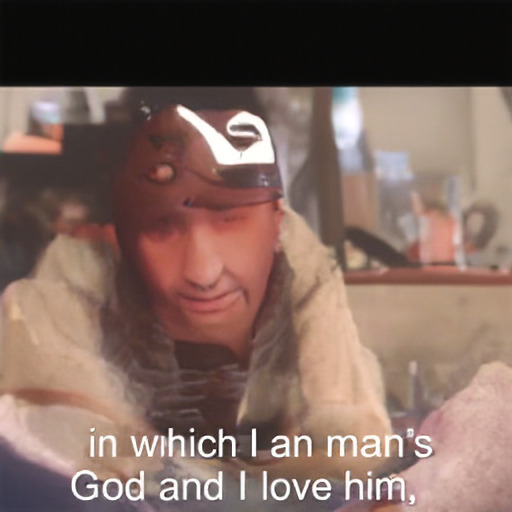  in which I am man's
 God and I love him,