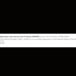  Manchester International New Exchange (MANNIE) is part of the University of Manchester's
 International Strategy (UMiS). AUMiS is an innovative approach to international relations that will
 build a