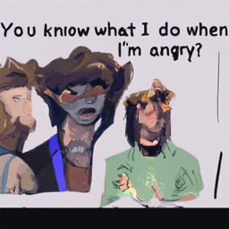  You know what I do when
 I'm angry?