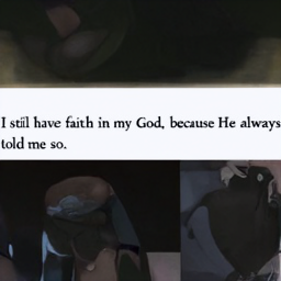  I still have faith in my God, because He always
 told me so.