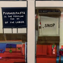  A
 PUSHED PASTA
 IS THE POSSUM
 OF THE LABOR
 SHOP