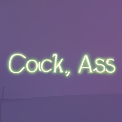[Description] A neon sign that says ` [Text]Cock, Ass