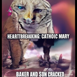  HEARTBREAKING: CATHOLIC MARY  BAKER AND SON CRACKED