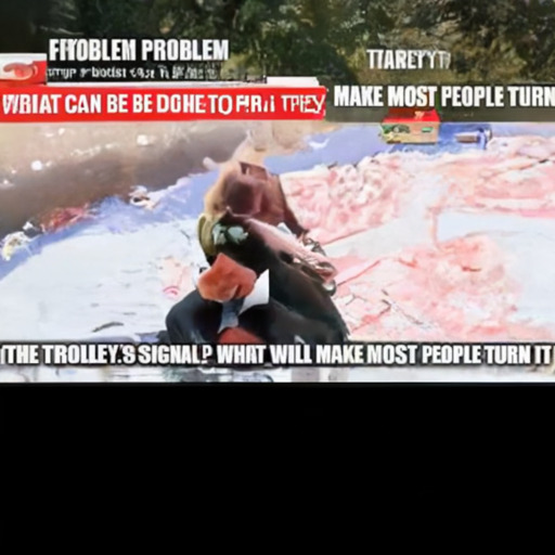  TARLEY I
 PROBLEM PROBLEM
 WHAT CAN BE DONE TO MAKE MOST PEOPLE TURN
 THE TROLLEY'S SIGNAL? WHAT WILL MAKE MOST PEOPLE TURN IT