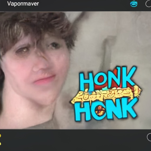 [Description] video thumbnail for Vaporshaver HONK. [Text] Vapormaver [newline]  HONK [newline]  HONK