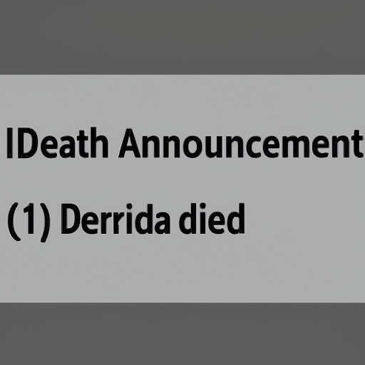 [Description] a white webpage that is text-wrapped and titled Death Announcement [Text] Death Announcement [newline] (1) Derrida died