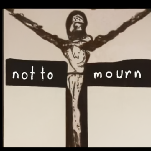 AI generated image.

The AI attempted to produce an image fitting the description:

a cross with a crucified jesus on it

The AI also tried to include legible text in the image. The text it tried to write was:

not to mourn