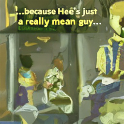 ...because He's just
 a really mean guy...